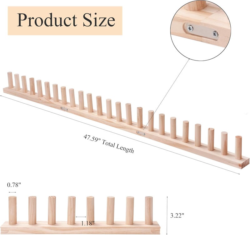 WILLOWDALE 47"Chunky Blanket Loom Kit, Adjustable Size Portable Design Yarn Loom for Adults, Wooden Hand Knitting Loom for Throw Blankets, Beginner-Friendly Yarn Craft Weaving Tools for Home Decor - Image 2